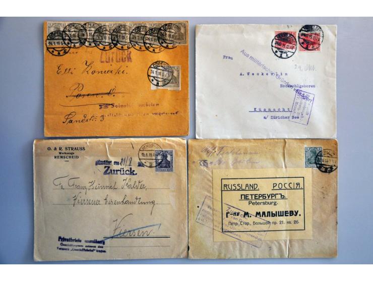 80 letters and postcards, all returned, many with reason, including Germany