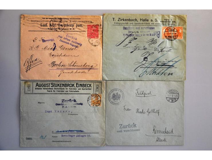 80 letters and postcards, all returned, many with reason, including Germany