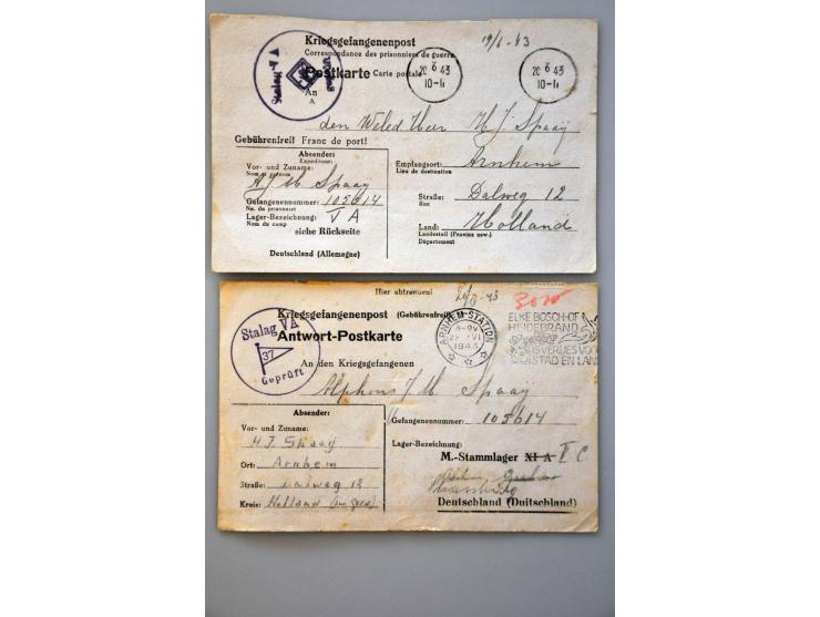 correspondentie korporaal der Politie-troepen 1943-1944 van Den Haag naar M.Stammlager V A inclusief correpondentie over uitb