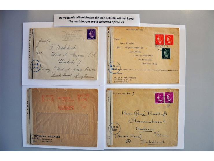 Nederland 1944-1946, 15 betere poststukken w.b.censuur A.C.N. en VELDPOST LONDEN (in verschillende types)