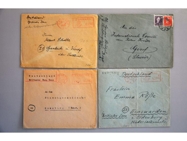 Denmark 11 covers concerning internment and refugee camps including Tarp (with green label), Kolding Dronninglund, Bogo and O