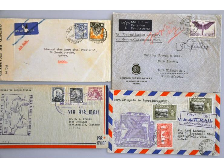 95 censored air mail letters about 1941-1944, mostly Africa and Asia with flight FAM 22, in album