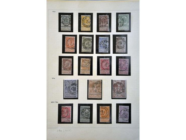 collectie 1849-1897 met beter materiaal w.b. 5 frank nr. 37 met roulettestempel (gesigneerd Pfenninger en Senf) op bladen