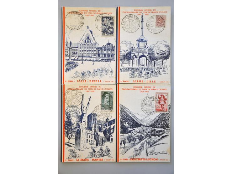 Tour de France 1953, 23 kaarten betreffende iedere etappe met informatie, souvenir officiel du cinquantenaire du tour de Fran