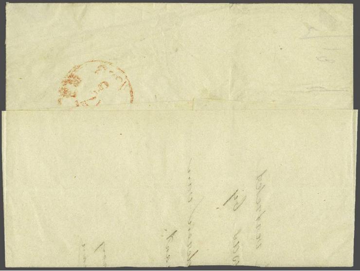 5 cent blauw plaat III pos. 48-49 in paar met velrand op vouwbrief van Den Haag 16-5-1858 naar Haarlem, pracht ex. (rechtsbov