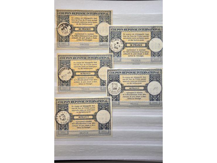 International Reply Coupons, gespecialiseerde collectie (totaal 74 ex.) w.b. type Rome (11x w.b. 1e-dag 1-10-1907), Stockholm