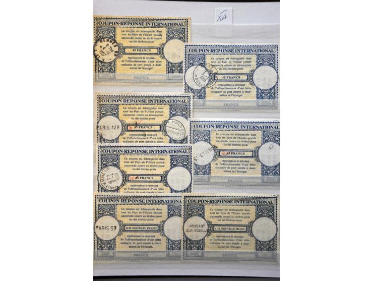 International Reply Coupons, gespecialiseerde collectie (totaal 74 ex.) w.b. type Rome (11x w.b. 1e-dag 1-10-1907), Stockholm