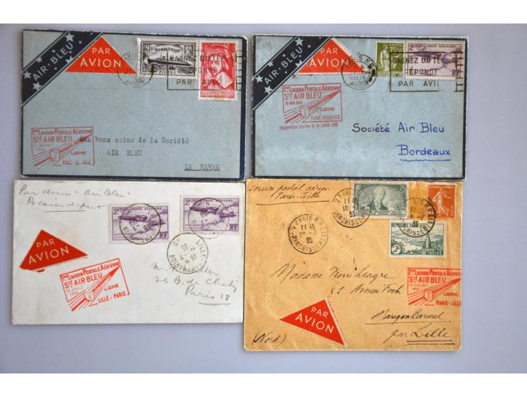 82 binnenlandse luchtpoststukken 1930-1973 van maatschappijen Star (1930-1932), Air Blue (1935-1940) en Postale de Nuit (1945