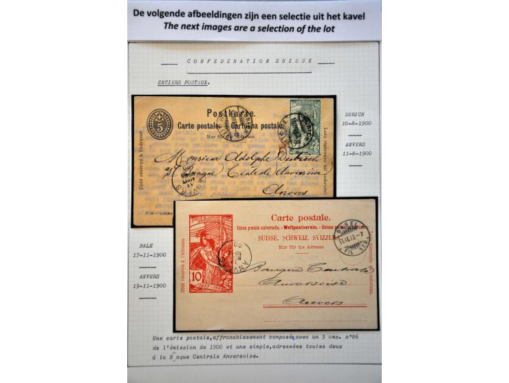 en Zwitserland, collectie poststukken meest voor 1900 met beter materiaal in ringband