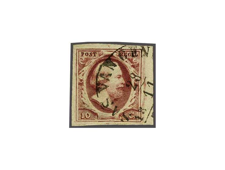 Sas van Gend B (Ey 350) op 10 cent donkerrood plaat IV pos. 35 met velrand, pracht ex.