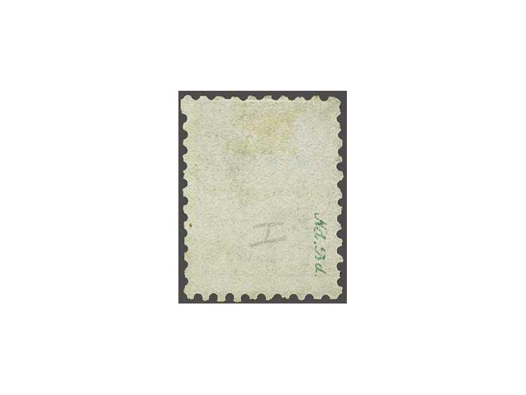 15 cent oranjebruin type I tanding 10½ x 10¼  met variëteit extra lange slag (zegel van onder naar boven geperforeerd), prach