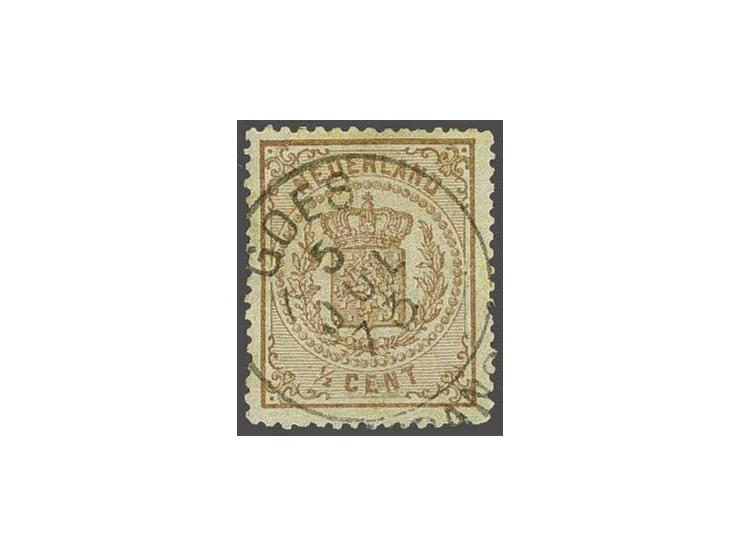 ½ cent bruin tanding 14 kleine gaten, pracht ex. met certificaat Ned. Bond 1978, cat.w. 1125