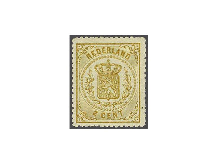 2 cent bruingeel tanding 14 kleine gaten, cat.w. 375