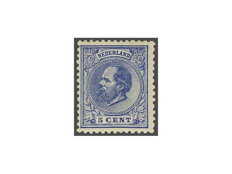 5 cent blauw tanding 12½ x 12, gom gelig, cat.w. 325