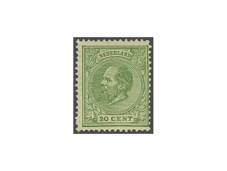 20 cent groen tanding 13½ x 13¼, pracht ex. met certificaat Vleeming 2018, cat.w. 925