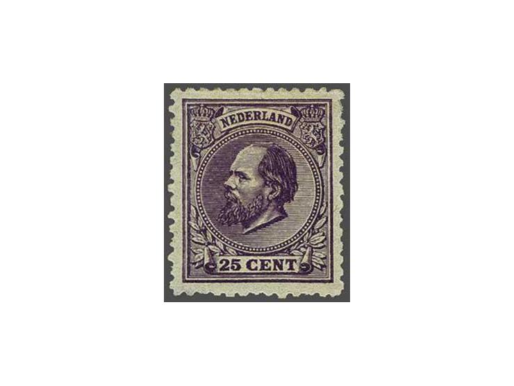 25 cent violet tanding 12½ x 12 kleine gaten, pracht ex. met certificaat NVPH 2010, cat.w. 900