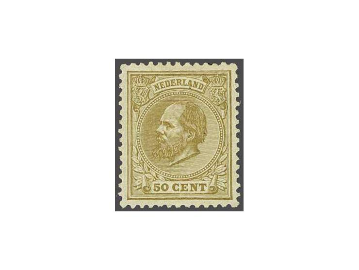 50 cent geelbruin tanding 12½ grote gaten, pracht ex. met certificaat Vleeming 2012, cat.w. 1000