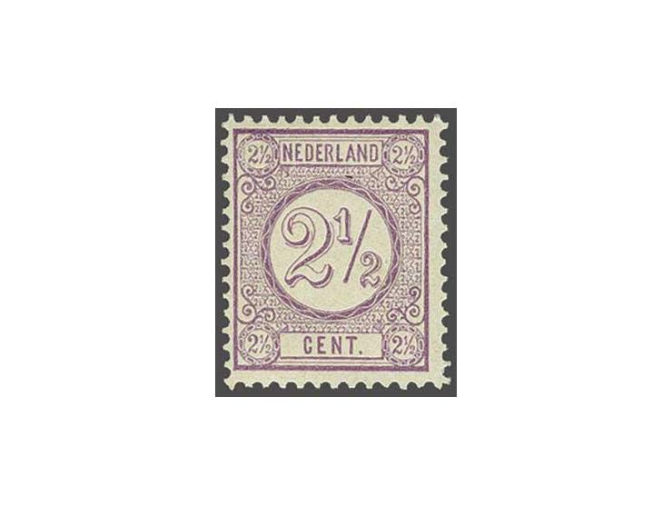 2½ cent lila tanding 12½ grote gaten met certificaat Vleeming 2016, cat.w. 1050