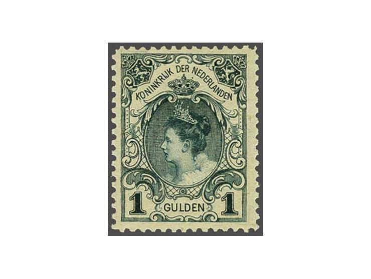 Kroning 1 gulden blauwgroen met certificaat Muis 1993, cat.w. 1500