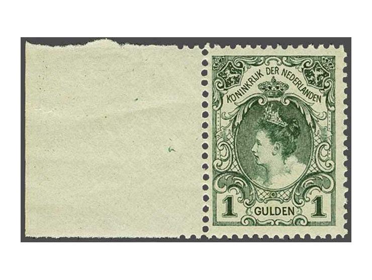 1 gulden blauwgroen tanding 11 x 11½ met velrand, cat.w. 525