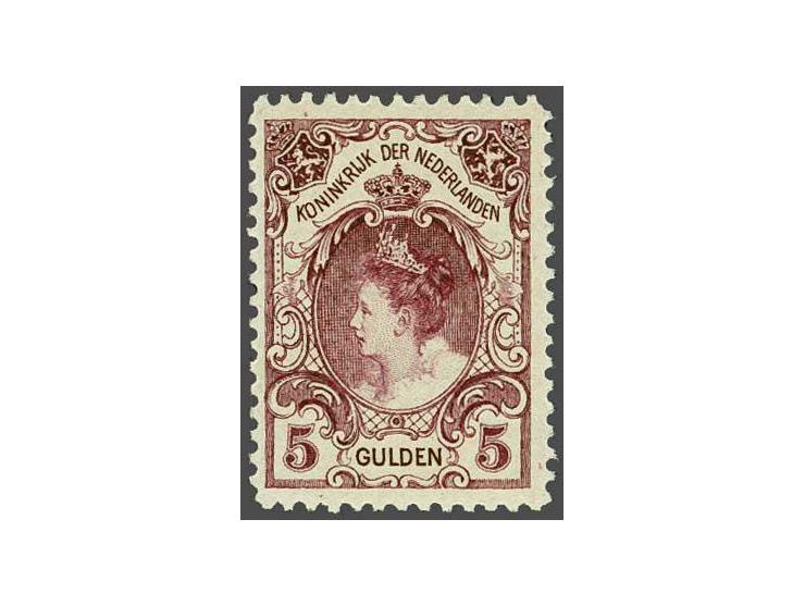 5 gulden wijnrood tanding 11 x 11½ met certificaat Muis 2004, cat.w. 925