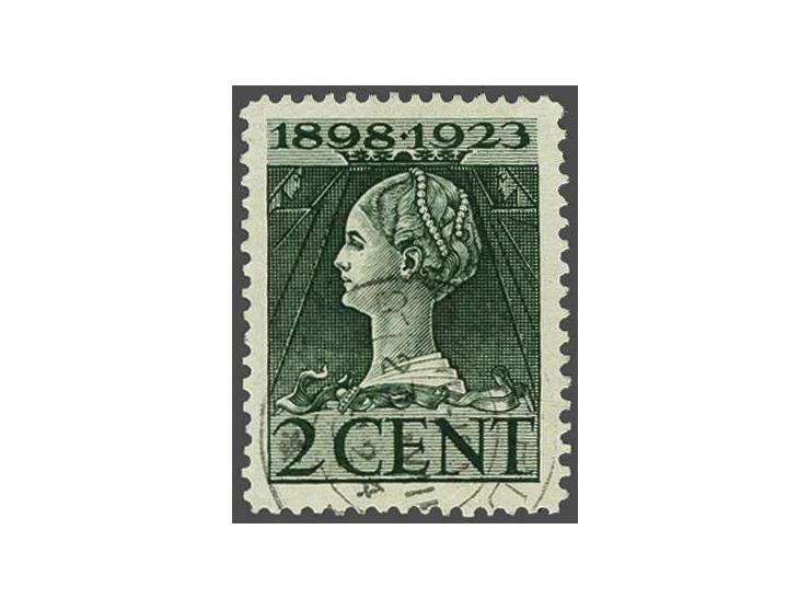 2 cent donkergroen tanding 12 x 11½, zeer goed gecentreerd pracht ex. met certificaat Vleeming 2011, cat.w. 275+