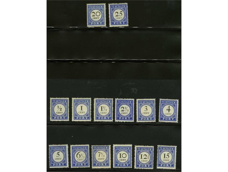 ½ t/m 25 cent donkerblauw en zwart met certificaat Muis 2009, nr. P16 enkele kortere tandjes en nr. P23 miniem korter tandje 