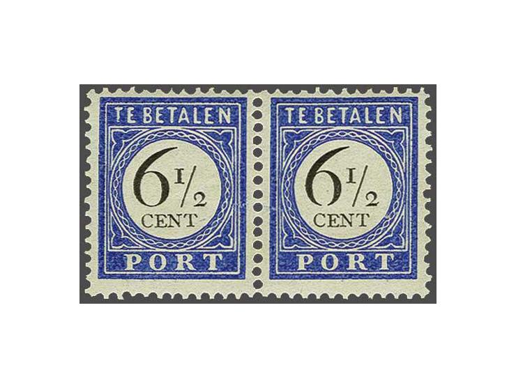 6½ cent in paar met plaatfout - grote breuk onderin de 6 - , cat.w. ca. 400