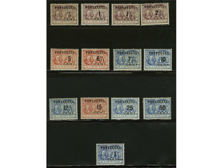 De Ruyter ½ cent t/m 1 gulden, enkele lage waarden iets minder mooi en nr. P42 miniem gomvouwtje, cat.w. 1400