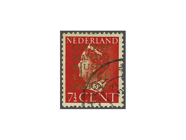 Cour Permanente de Justice Internationale 7½ cent rood met variëteit opdruk deels weggevallen, pracht ex.