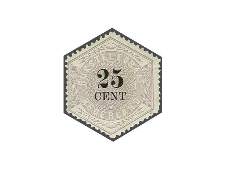 25 cent lila en zwart, vrijwel pracht ex. (grote plakkerrest, vouwtje en vlekje) met certificaat Vleeming 2017, cat.w. 1925