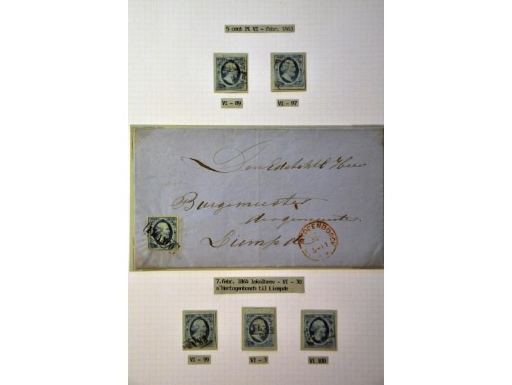 emissie 1852, kwalitatief mooie gespecialiseerde collectie met platen, stempels, paren, strippen, poststukken etc. keurig opg