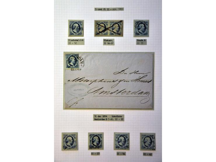 emissie 1852, kwalitatief mooie gespecialiseerde collectie met platen, stempels, paren, strippen, poststukken etc. keurig opg