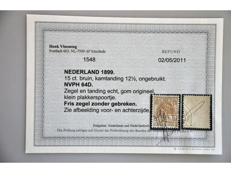 collectie 1872-1999 nagenoeg geheel ** in over het algemeen mooie kwaliteit met veel beter materiaal w.b. gecertificeerd Vlee