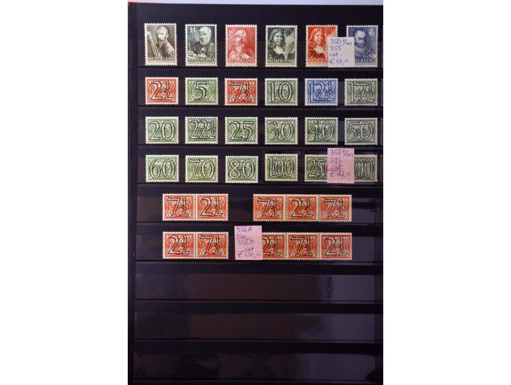 collectie 1891-1967 meest ** w.b. enkele ex. nagegomd met veel betere ex. en series, roltanding, port en dienst in 2 insteekb