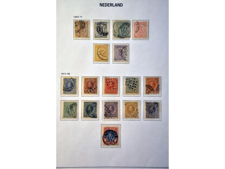 collectie 1852-1994 gestempeld w.b. nrs. 1-47, 49, 80, 130-131, roltanding, Meeuwen, port etc. in 4 Davo albums