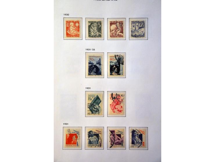 collectie 1852-1994 gestempeld w.b. nrs. 1-47, 49, 80, 130-131, roltanding, Meeuwen, port etc. in 4 Davo albums