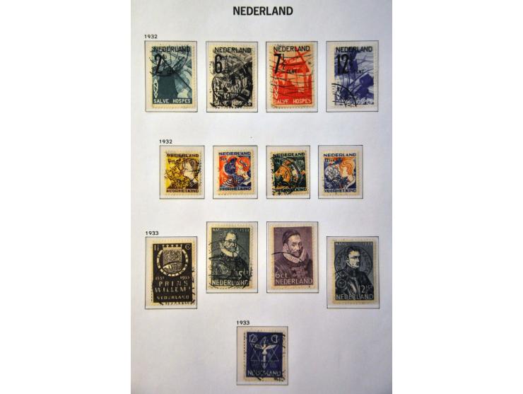 collectie 1852-1994 gestempeld w.b. nrs. 1-47, 49, 80, 130-131, roltanding, Meeuwen, port etc. in 4 Davo albums