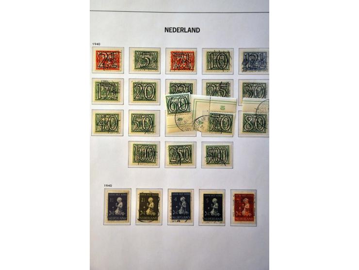 collectie 1852-1994 gestempeld w.b. nrs. 1-47, 49, 80, 130-131, roltanding, Meeuwen, port etc. in 4 Davo albums