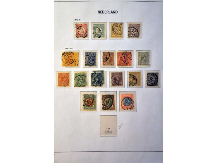 collectie 1852-1994 gestempeld w.b. nrs. 1-47, 49, 80, 130-131, roltanding, Meeuwen, port etc. in 4 Davo albums