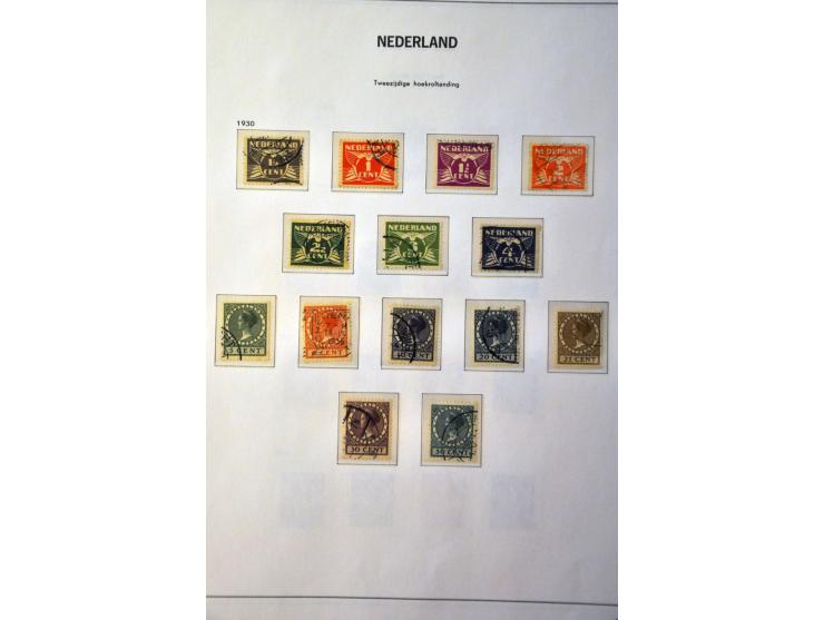 collectie 1852-1994 gestempeld w.b. nrs. 1-47, 49, 80, 130-131, roltanding, Meeuwen, port etc. in 4 Davo albums