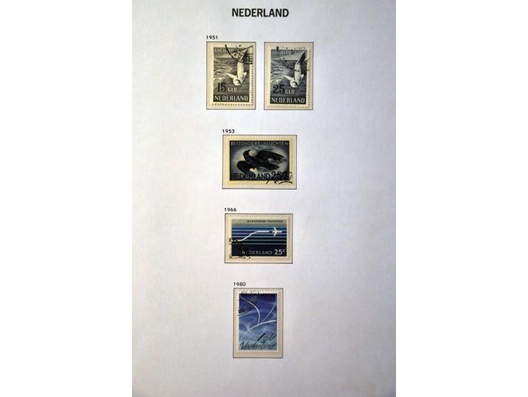 collectie 1852-1994 gestempeld w.b. nrs. 1-47, 49, 80, 130-131, roltanding, Meeuwen, port etc. in 4 Davo albums