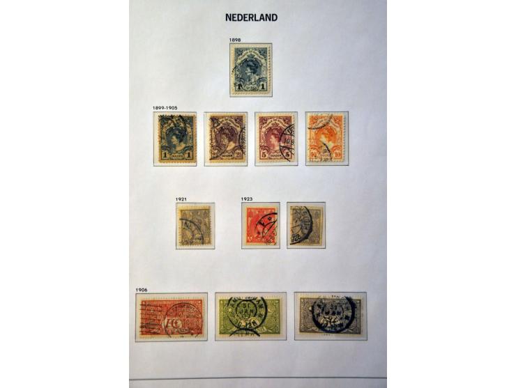 collectie 1852-1994 gestempeld w.b. nrs. 1-47, 49, 80, 130-131, roltanding, Meeuwen, port etc. in 4 Davo albums