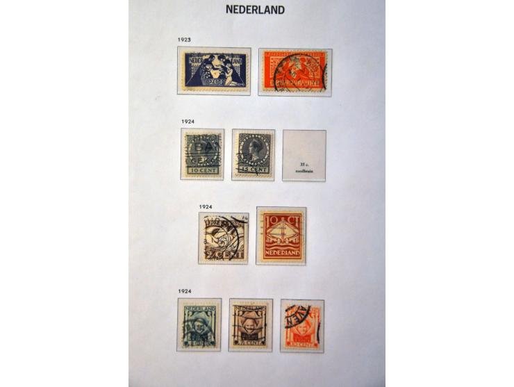 collectie 1852-1994 gestempeld w.b. nrs. 1-47, 49, 80, 130-131, roltanding, Meeuwen, port etc. in 4 Davo albums