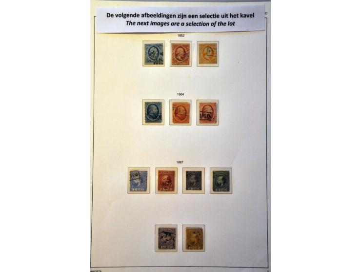 collectie 1852-1986 zowel gestempeld als */** verzameld met veel beter materiaal w.b. nrs. 80 en 101, roltanding, telegram et