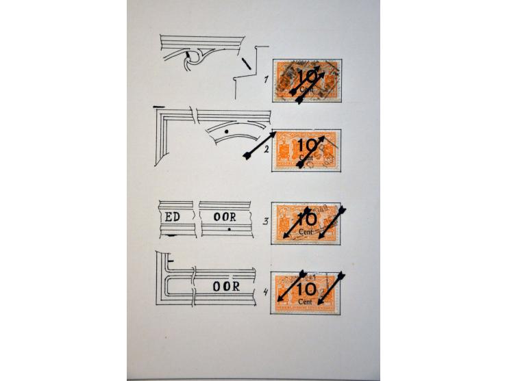 spoorwegzegels 1934-1944, uitgebreide collectie gestempeld w.b. plaatfouten en plaatreconstructies in 2 ringbanden. Delen van