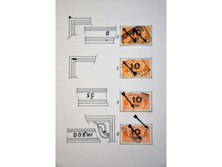 spoorwegzegels 1934-1944, uitgebreide collectie gestempeld w.b. plaatfouten en plaatreconstructies in 2 ringbanden. Delen van