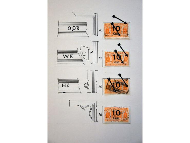 spoorwegzegels 1934-1944, uitgebreide collectie gestempeld w.b. plaatfouten en plaatreconstructies in 2 ringbanden. Delen van