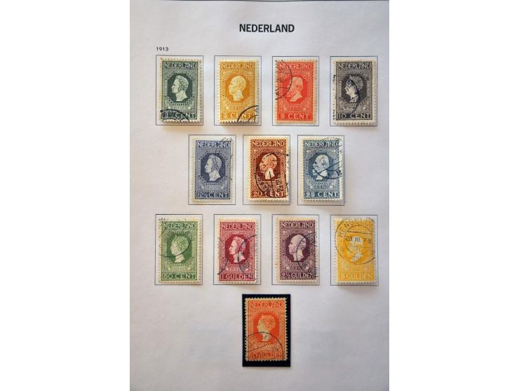 collectie Nederland vanaf 1852 gestempeld met veel betere ex. w.b. nrs. 101, 104-105, 130-131 etc. in 2 Davo albums   