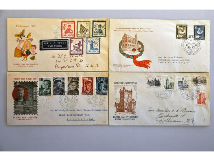 collectie fdc's vanaf E1 (met gebreken) t/m E663 in 6 albums 